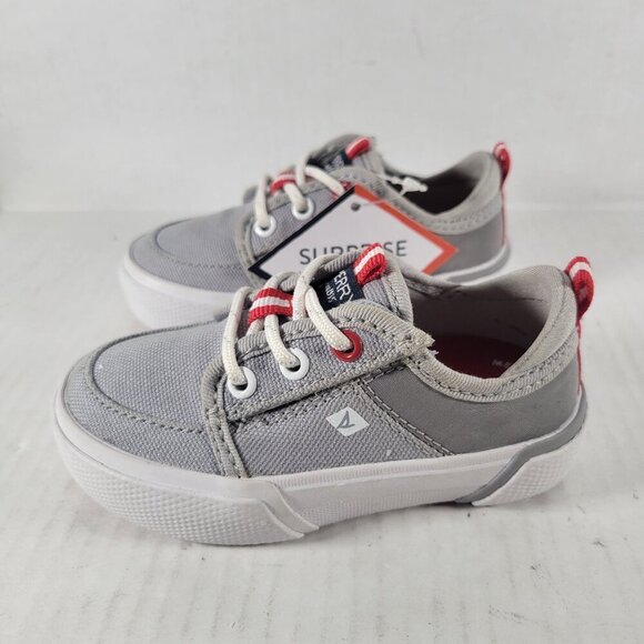 Sperry Kids Casual Everyday Grey Red Sole Canvas Slip On Shoes Size 5M - Picture 4 of 6